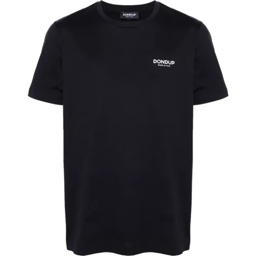 Blaue Logo Print T-shirts und Polos , Herren, Größe: S - Dondup - Modalova