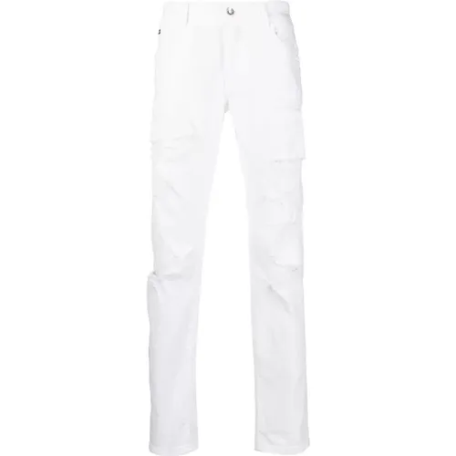 Weiße Slim-Fit Hose für Herren - Dolce & Gabbana - Modalova