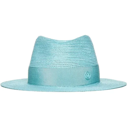 Blauer Hanf/Baumwollband Hut , Damen, Größe: S - Maison Michel - Modalova