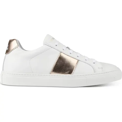 Handgefertigte weiße Goldrosa Sneakers , Damen, Größe: 36 EU - NATIONAL STANDARD - Modalova