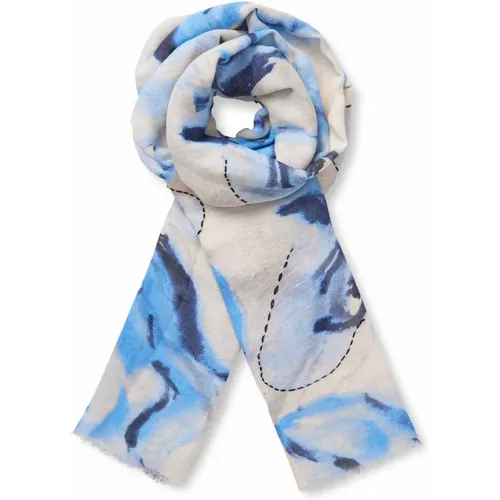 Printed Scarf with Raw Edges , female, Sizes: ONE SIZE - Masai - Modalova