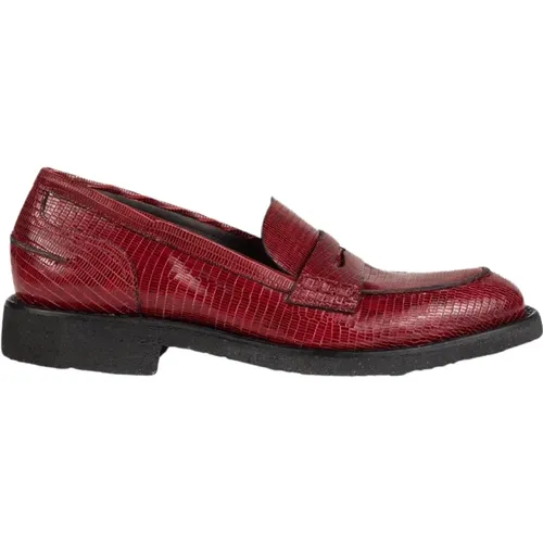Sophisticated Rote Tejus Leder Loafers , Damen, Größe: 36 EU - DEL Carlo - Modalova
