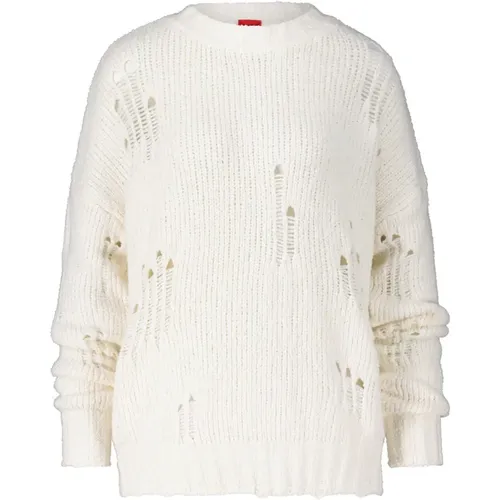 Oversized Stricksweater im Used Look - Hugo Boss - Modalova