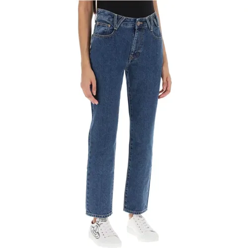 Gerade geschnittene Jeans aus recycelter Baumwolle mit Kontrastnähten - Vivienne Westwood - Modalova