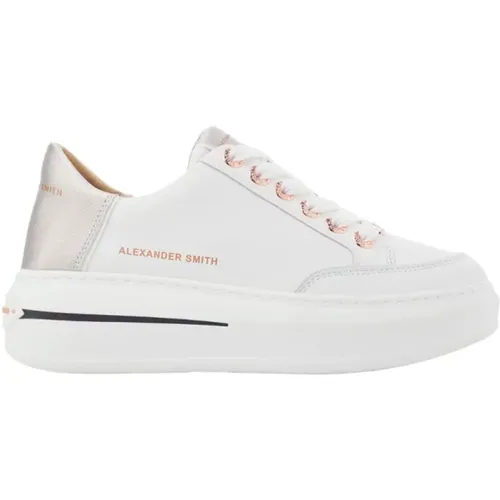 Lancaster Woman White Silver Sneakers , female, Sizes: 2 UK, 8 UK, 5 UK, 6 UK, 7 UK, 4 UK, 3 UK - Alexander Smith - Modalova