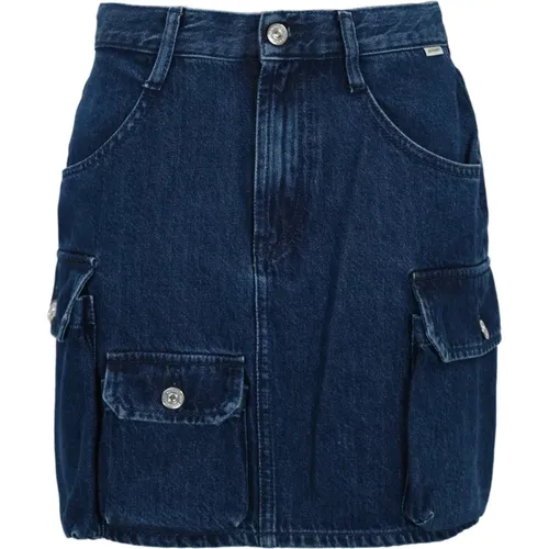 Denim Mini Rock Stone Washed , Damen, Größe: W29 - Roy Roger's - Modalova