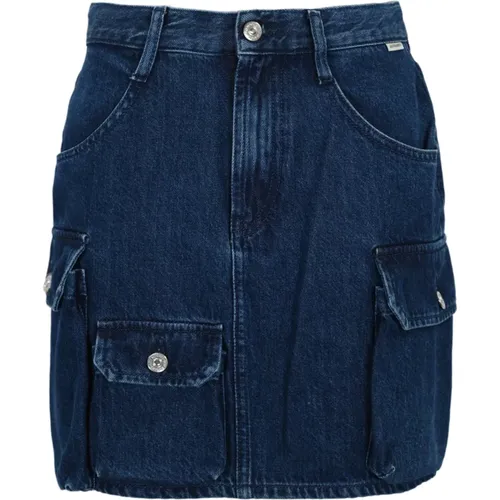 Denim Mini Skirt Stone Washed , female, Sizes: W27, W29, W26, W28, W30 - Roy Roger's - Modalova