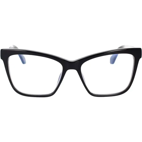 Elegant Cat-Eye Glasses , unisex, Sizes: 55 MM - Off White - Modalova