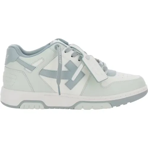 Blaue Leder Sneakers Out of Office , Herren, Größe: 43 EU - Off White - Modalova