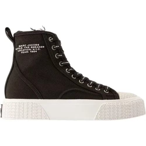 Schwarze High-Top-Sneaker aus Baumwolle und Gummi , Damen, Größe: 36 EU - Marc Jacobs - Modalova