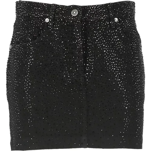 Cotton Mini Skirt with Strass Details , female, Sizes: W25 - Golden Goose - Modalova