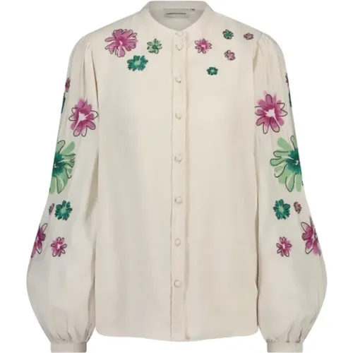 Bluse mit Blumenstickerei , Damen, Größe: 2XL - Fabienne Chapot - Modalova