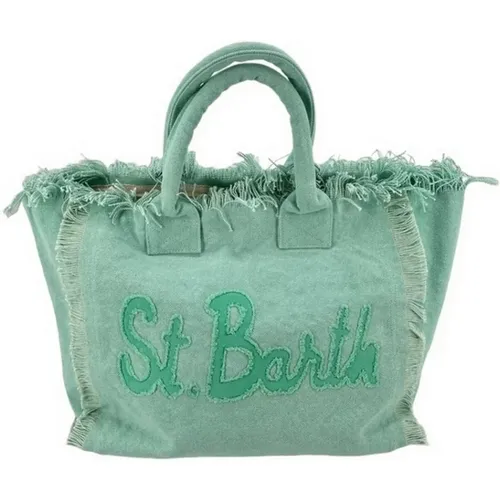 Canvas Schultertasche mit Fransen - MC2 Saint Barth - Modalova