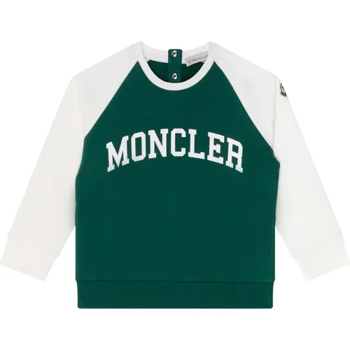 Grüner und weißer Logo-Print Trainingsanzug - Moncler - Modalova