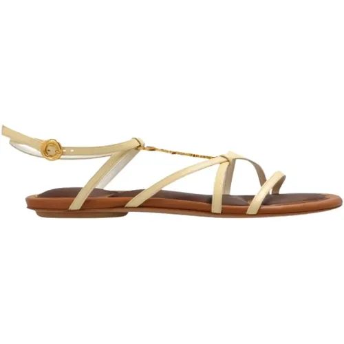 Flache Sandalen , Damen, Größe: 37 EU - Jacquemus - Modalova