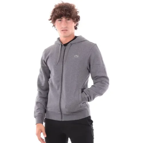 Grey Sweater Felpa Style , male, Sizes: 2XL, S - Lacoste - Modalova