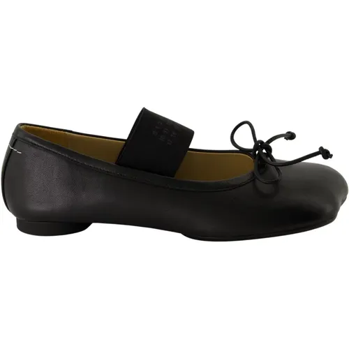 Schwarze Leder anatomische Ballerinas - MM6 Maison Margiela - Modalova