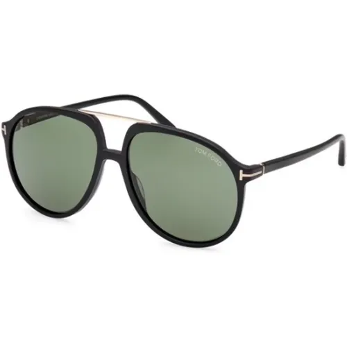 Matte Sonnenbrille mit Grünen Gläsern - Tom Ford - Modalova