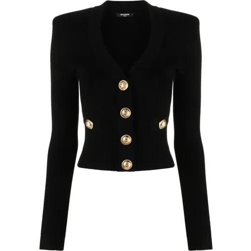 Cardigan Sweater , female, Sizes: L, M, S - Balmain - Modalova