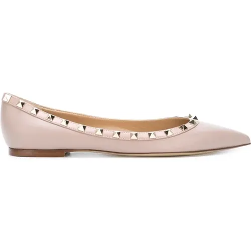 Rockstud Flat Shoes , female, Sizes: 4 UK, 4 1/2 UK, 3 1/2 UK, 2 1/2 UK - Valentino Garavani - Modalova