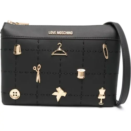 Schwarze Schultertasche aus Kunstleder - Love Moschino - Modalova