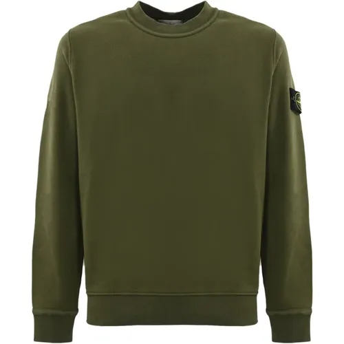 Cotton Sweater Long Sleeve Ribbed Details , male, Sizes: XL, L, M, S - Stone Island - Modalova