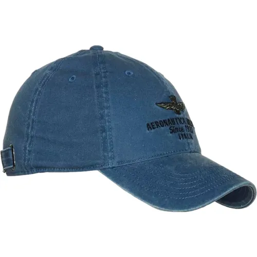 Baseball Cap /Navy Cotton Logo , male, Sizes: ONE SIZE - aeronautica militare - Modalova