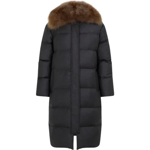 Luxurious Grey Down Jacket Aw24 , female, Sizes: S - Yves Salomon - Modalova