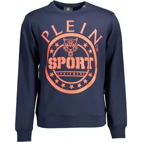 Blauer sportlicher Sweatshirt mit langen Ärmeln , Herren, Größe: S - Plein Sport - Modalova