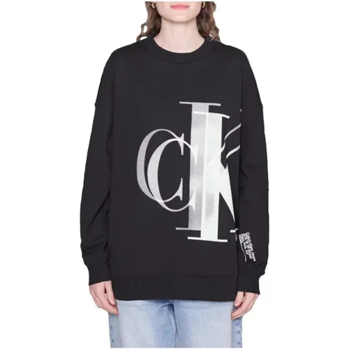 Cozy Oversized Hooded Sweatshirt , female, Sizes: M, S, L, XS - Calvin Klein - Modalova