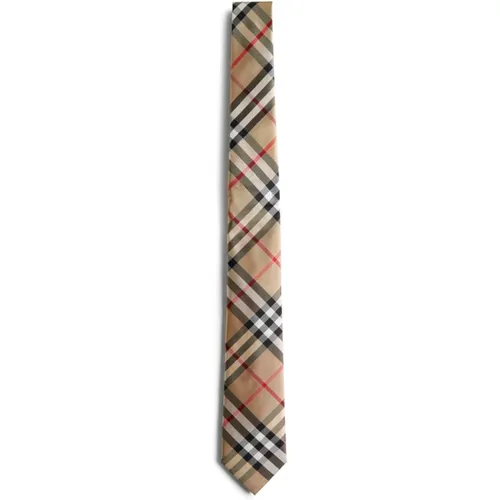 Vintage Check Silk Tie , male, Sizes: ONE SIZE - Burberry - Modalova