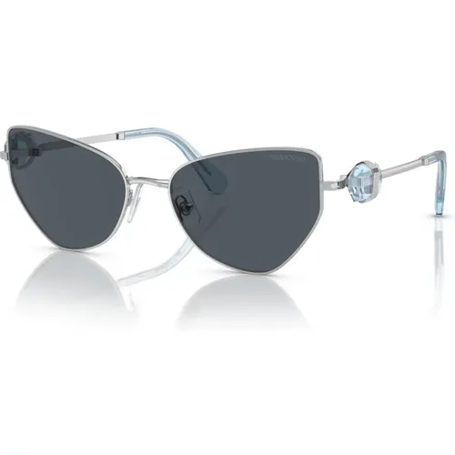 Silver/Dark Grey Sonnenbrillen SK 7009 , Damen, Größe: 57 MM - Swarovski - Modalova