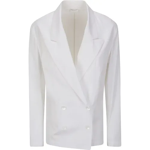 Weiße Doppelreihige Jacke mit Langen Ärmeln , Herren, Größe: M - Dries Van Noten - Modalova