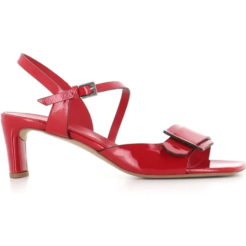 Rote High Heel Sandalen , Damen, Größe: 38 1/2 EU - DEL Carlo - Modalova