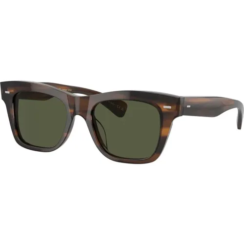 Classic Rectangular Sunglasses Tuscany Tortoise , male, Sizes: 51 MM - Oliver Peoples - Modalova