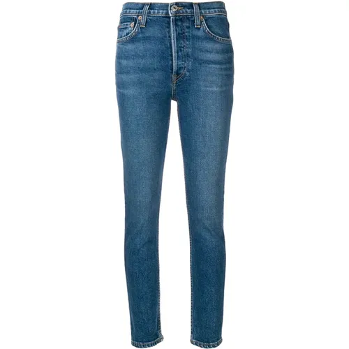 Jeans Komfort Stretch High Rise High Rise Knöchelernte , Damen, Größe: W24 - Re/Done - Modalova