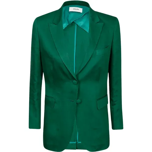 Grüne Jacke für Stilvolle Outfits , Damen, Größe: XS - Saulina - Modalova