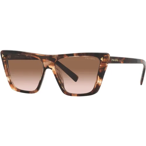 Karamell Havana Sonnenbrille Braun Getönt , Damen, Größe: 55 MM - Prada - Modalova