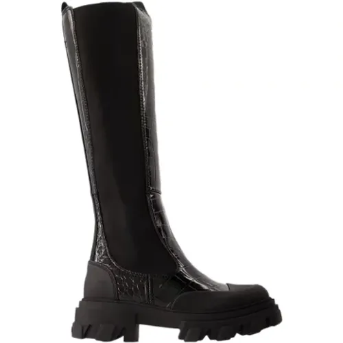 Leder boots , Damen, Größe: 37 EU - Ganni - Modalova