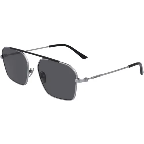 Sonnenbrille mit silbernem Rahmen - Calvin Klein - Modalova