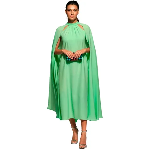 Grünes Mimosa Halter Midi Kleid , Damen, Größe: 2XL - Moskada - Modalova