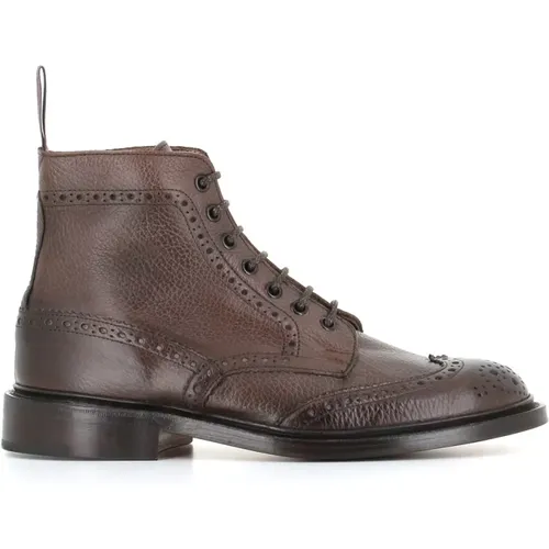 Dark Hammered Leather Boots , male, Sizes: 7 UK, 8 UK, 8 1/2 UK - Tricker's - Modalova