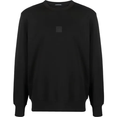 Schwarzer Logo-Patch Fleece-Sweatshirt , Herren, Größe: L - C.P. Company - Modalova