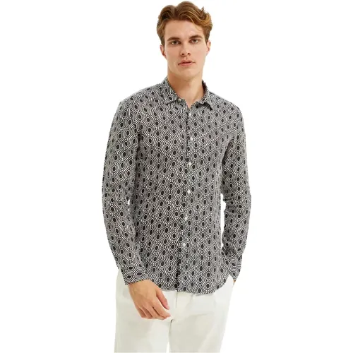 Mediterranean-inspired Linen Shirt , male, Sizes: S, L, M, 2XL, XL - Peninsula - Modalova