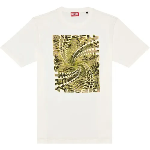 Herren Spiral Grafik T-Shirt , Herren, Größe: M - Diesel - Modalova