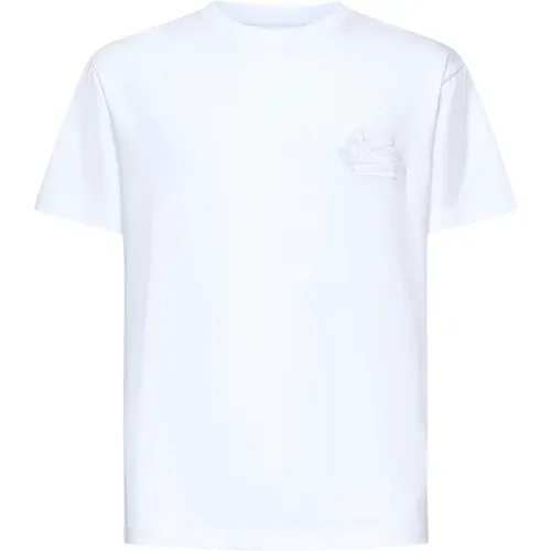 Cotton T-shirt with Embroidered Logo , male, Sizes: 2XL, L, M, XL, S - ETRO - Modalova