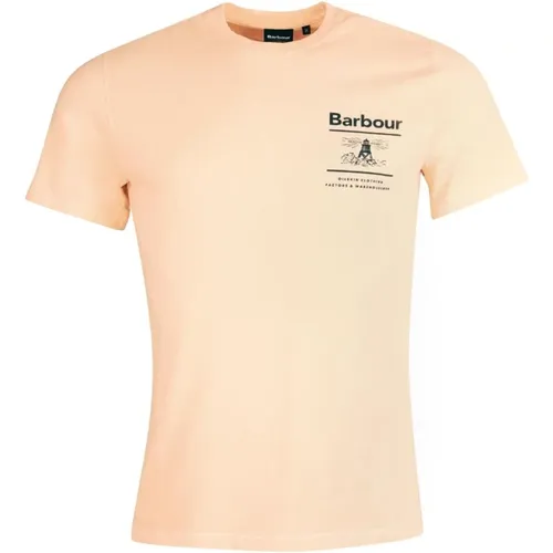 Nautischer Stil T-Shirt Korallensand , Herren, Größe: M - Barbour - Modalova