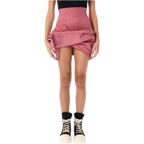 High Waist Draped Mini Skirt , female, Sizes: XS - Rick Owens - Modalova