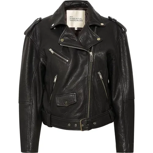 Stylish Gilomw Leather Jacket in , female, Sizes: XS, M, L, 2XL, XL, S - My Essential Wardrobe - Modalova
