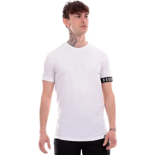 Iconic Banda Kurzarm T-Shirt , Herren, Größe: XL - Dsquared2 - Modalova
